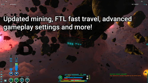Updated mining, FTL fast travel, advanced gameplay settings and more…